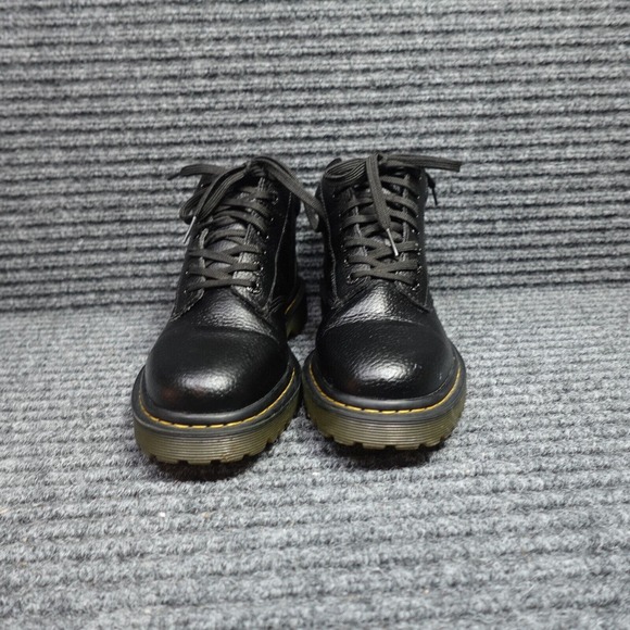 DR. MARTENS Boots Mens 8 M Black Harrisifeld Air Cushion Soles Leather - Picture 4 of 11